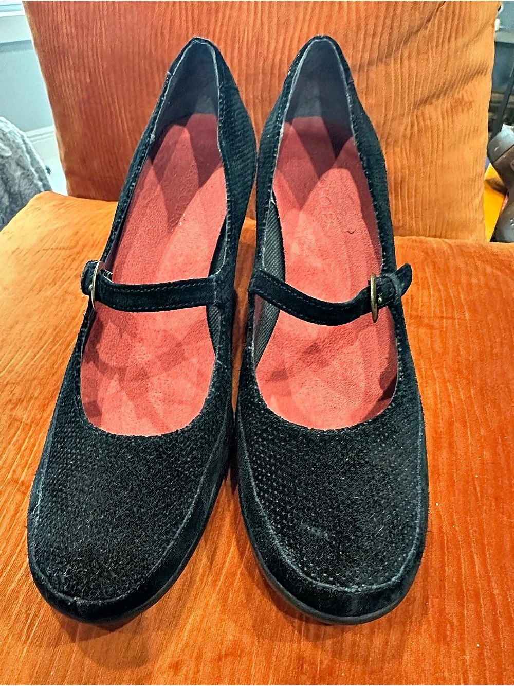 Aerosoles Black Wedge Mary Jane Platforms US 9